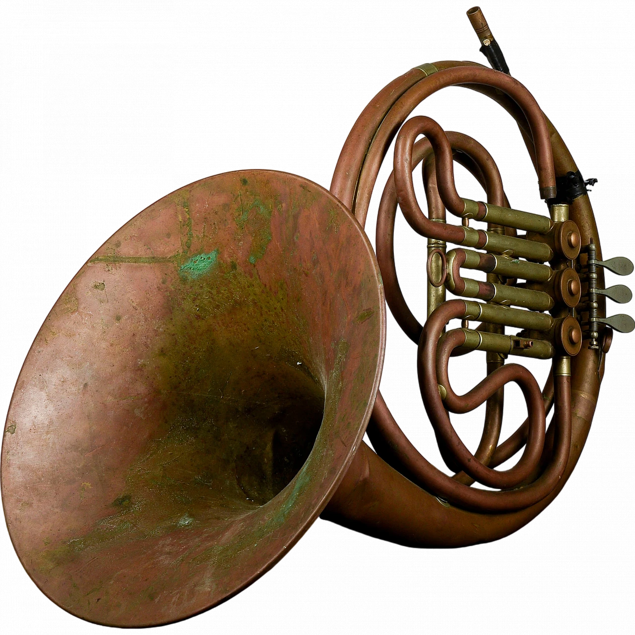 Brass and copper French horn, 1950s 9