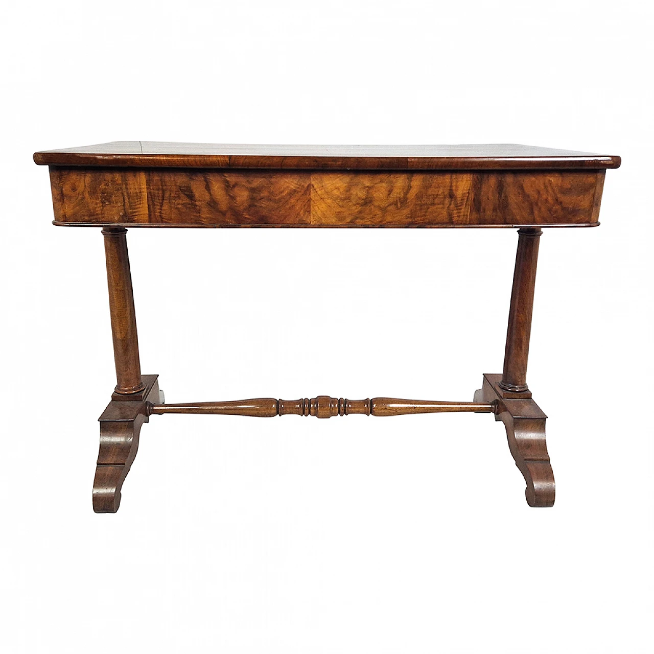 Walnut veneer desk with drawer, 19th century 1