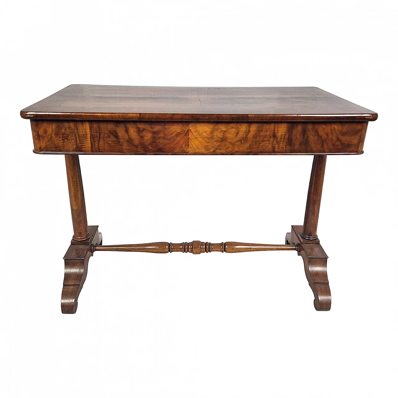 Walnut veneer desk with drawer, 19th century 2