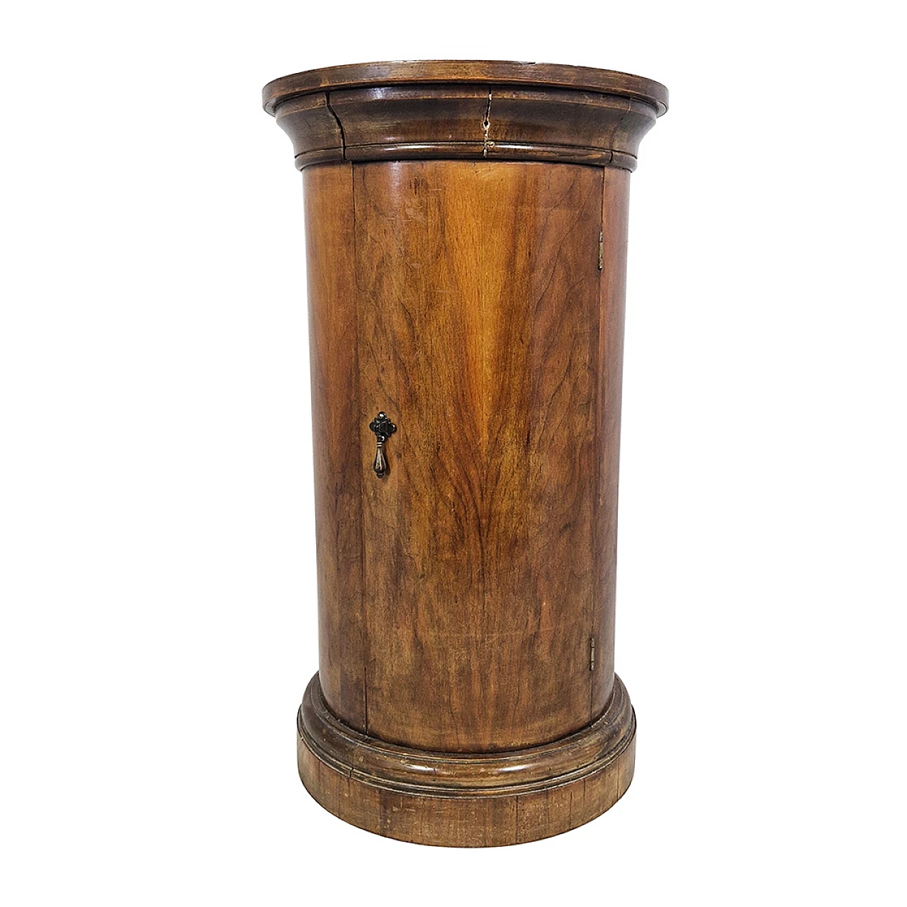 Empire wooden cylinder bedside table, 19th century 2