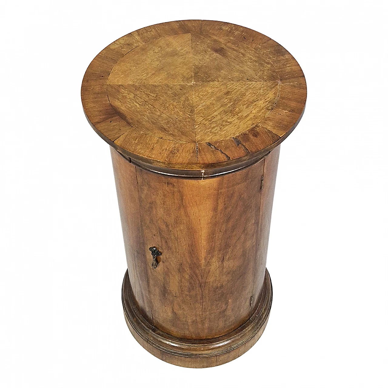 Empire wooden cylinder bedside table, 19th century 3