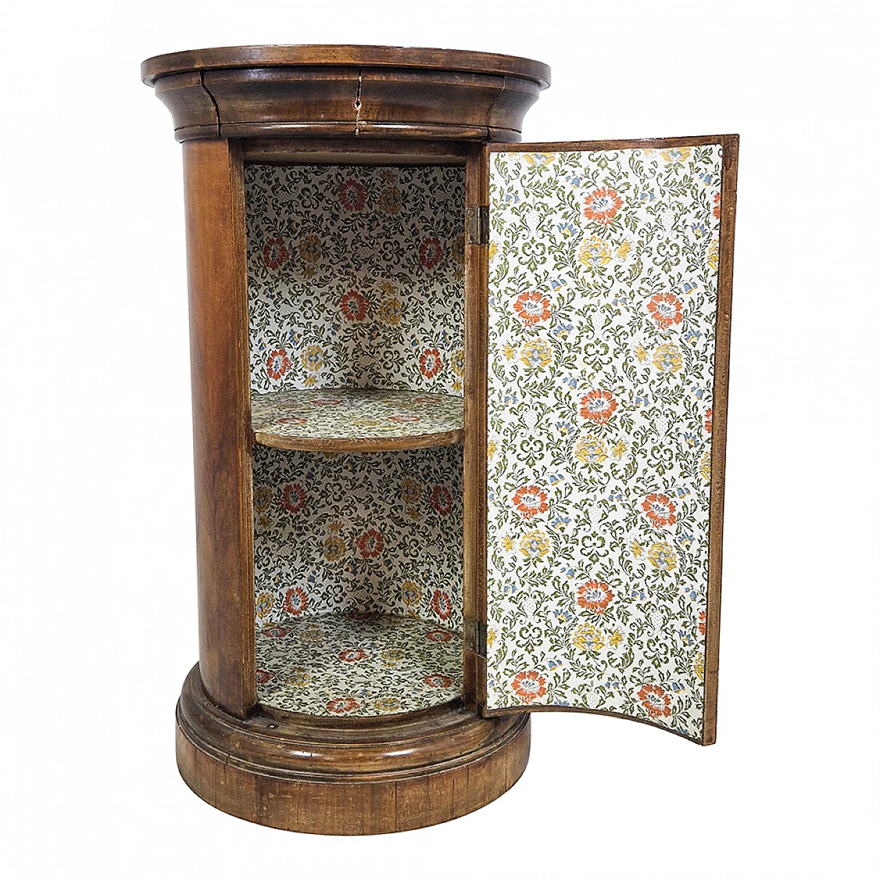 Empire wooden cylinder bedside table, 19th century 4