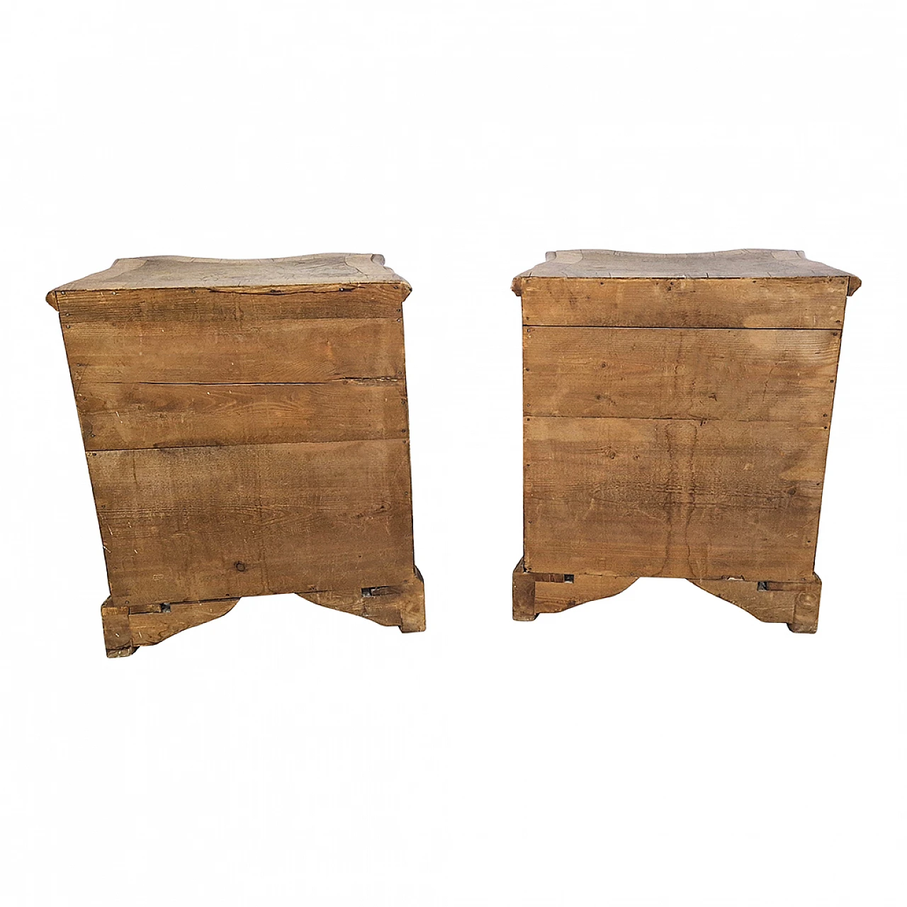 Pair baroque style bedside tables with three drawers, 19th century 9