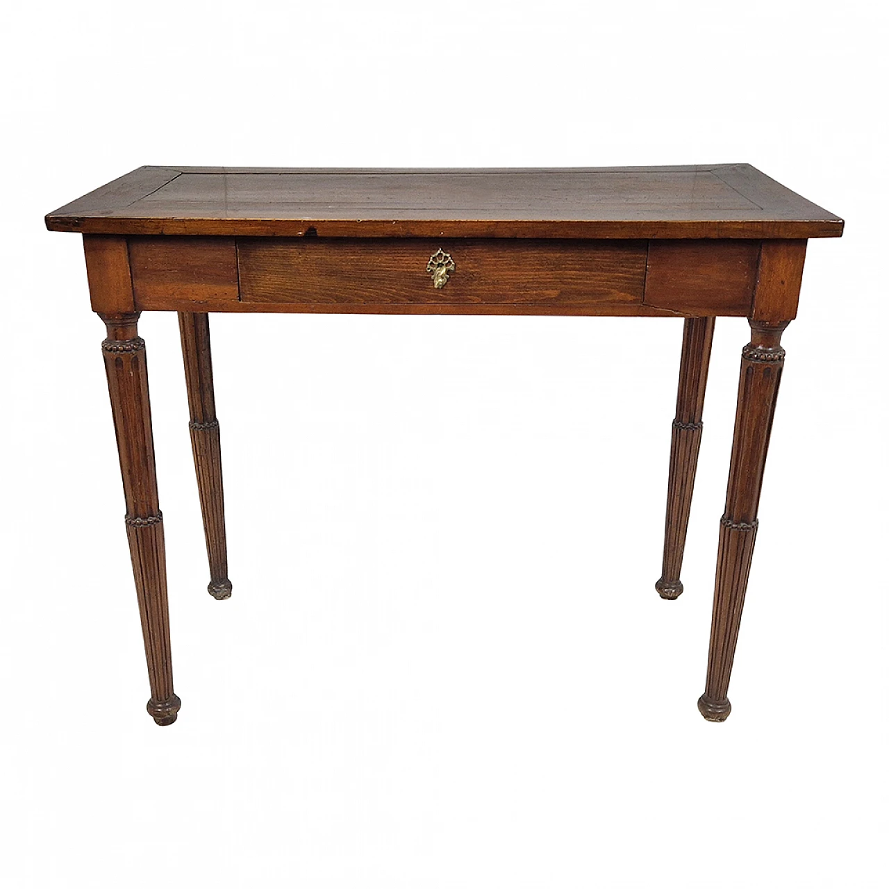 Wooden game table with pyramidal fluted legs, 19th century 2