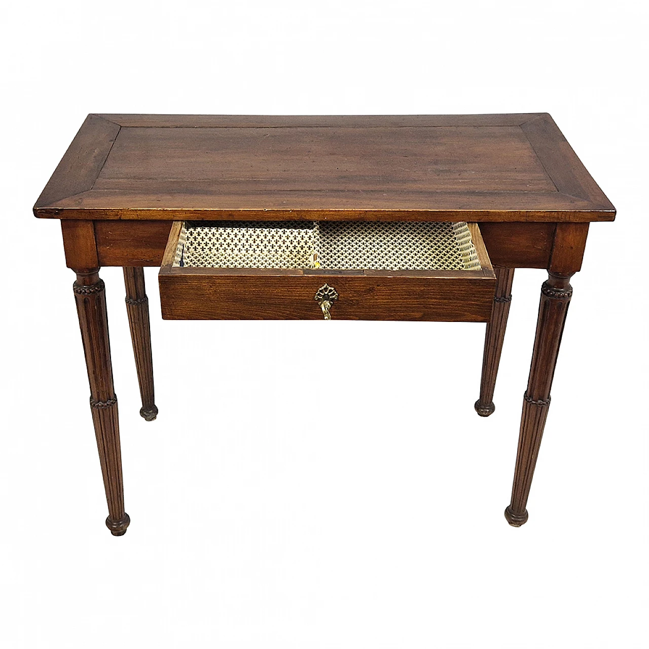 Wooden game table with pyramidal fluted legs, 19th century 6