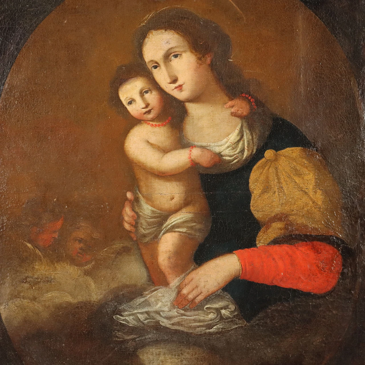 Madonna con Bambino ed Angeli, olio su tela, '600 3