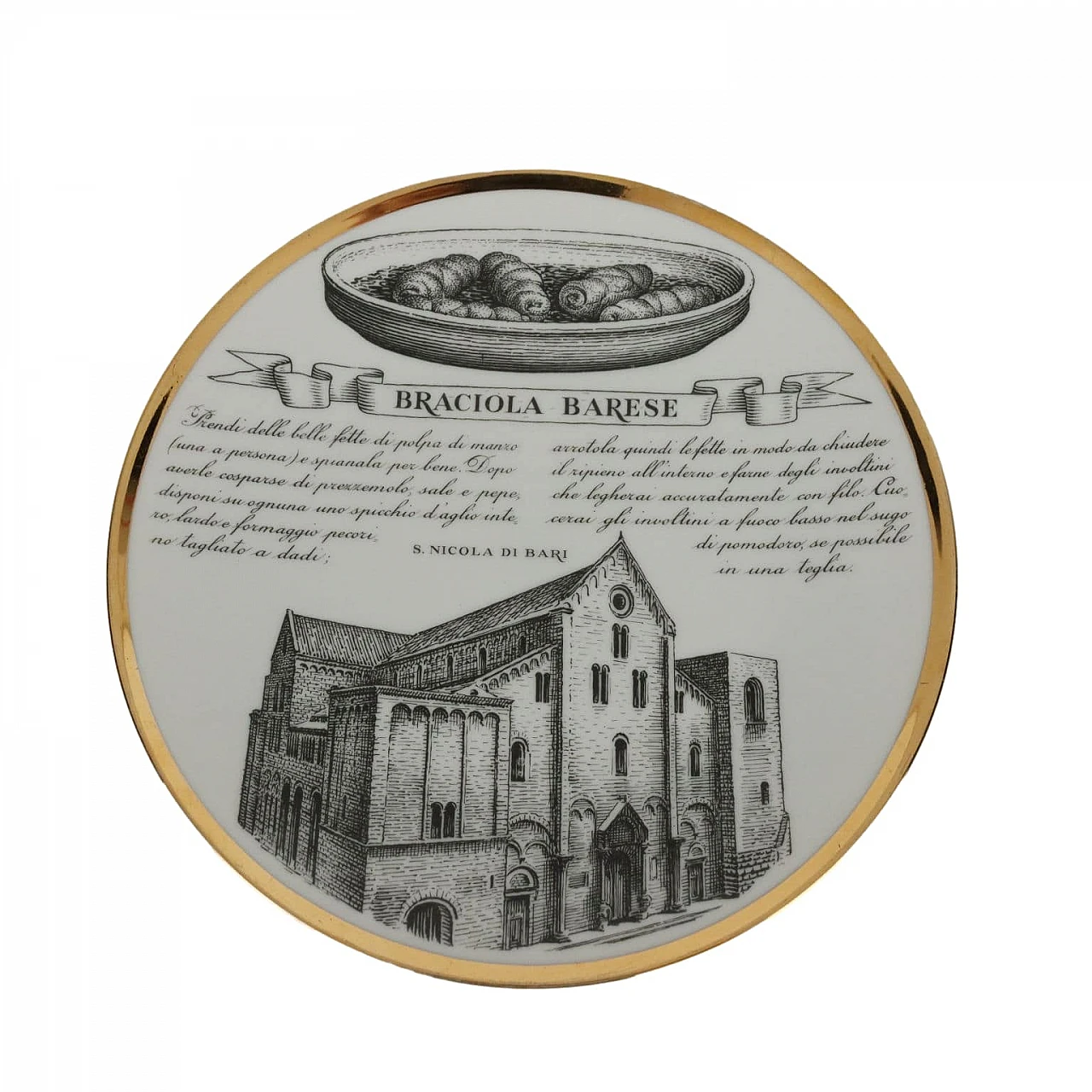 Specialità Pugliesi plate by Piero Fornasetti, 1960s 1