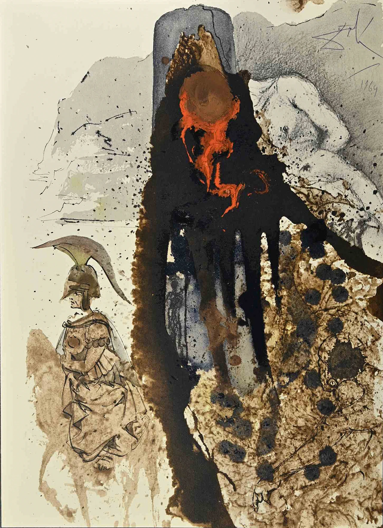 Salvador Dalì, Lesus Flagellatus, Lithograph 1960s-1970s 1