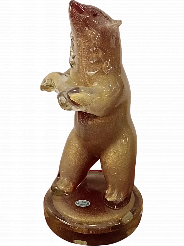 Murano glass bear by Ilco Vetri d'Arte, 1960s