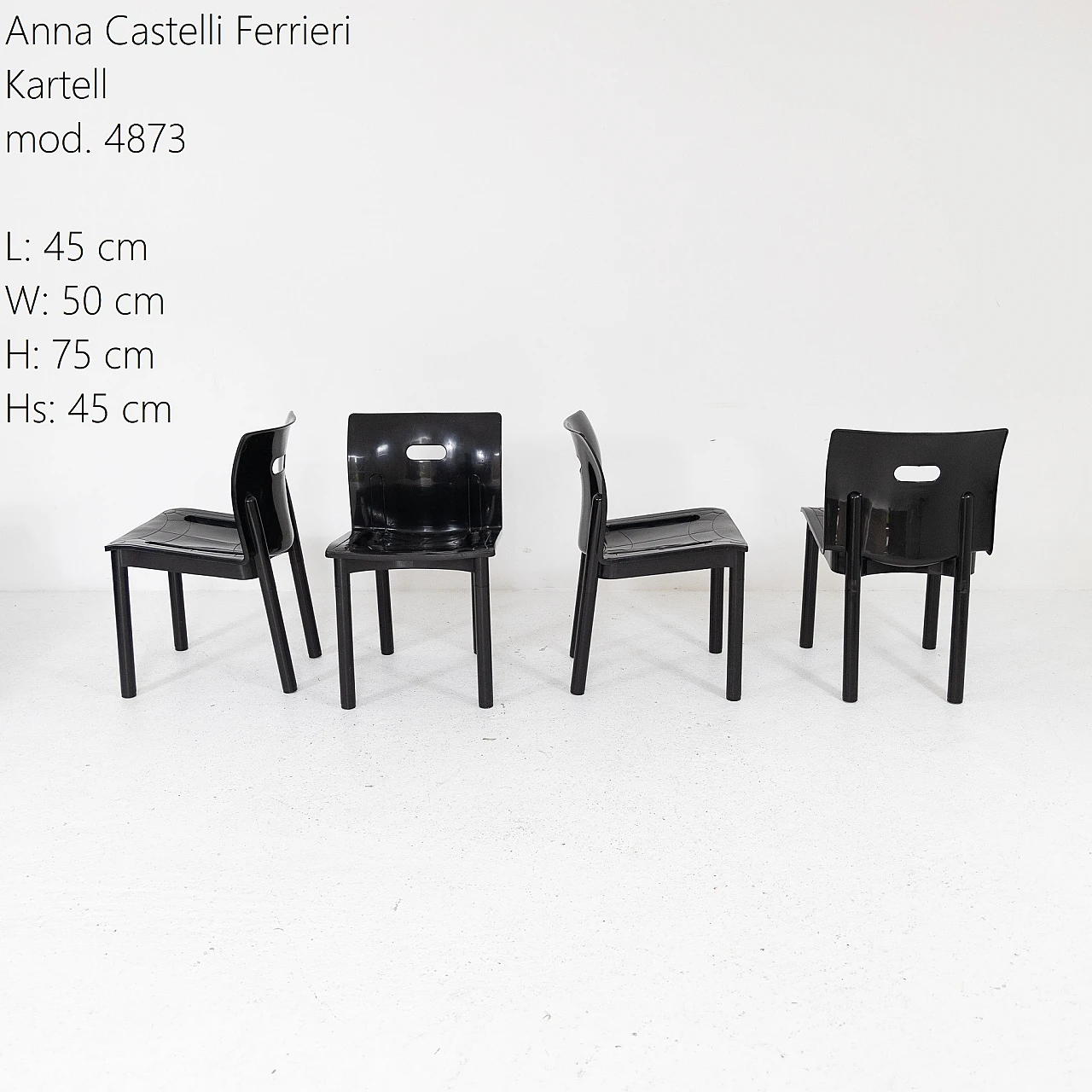 Set of 4 chairs mod 4873, Anna Castelli Ferrieri for Kartell 1