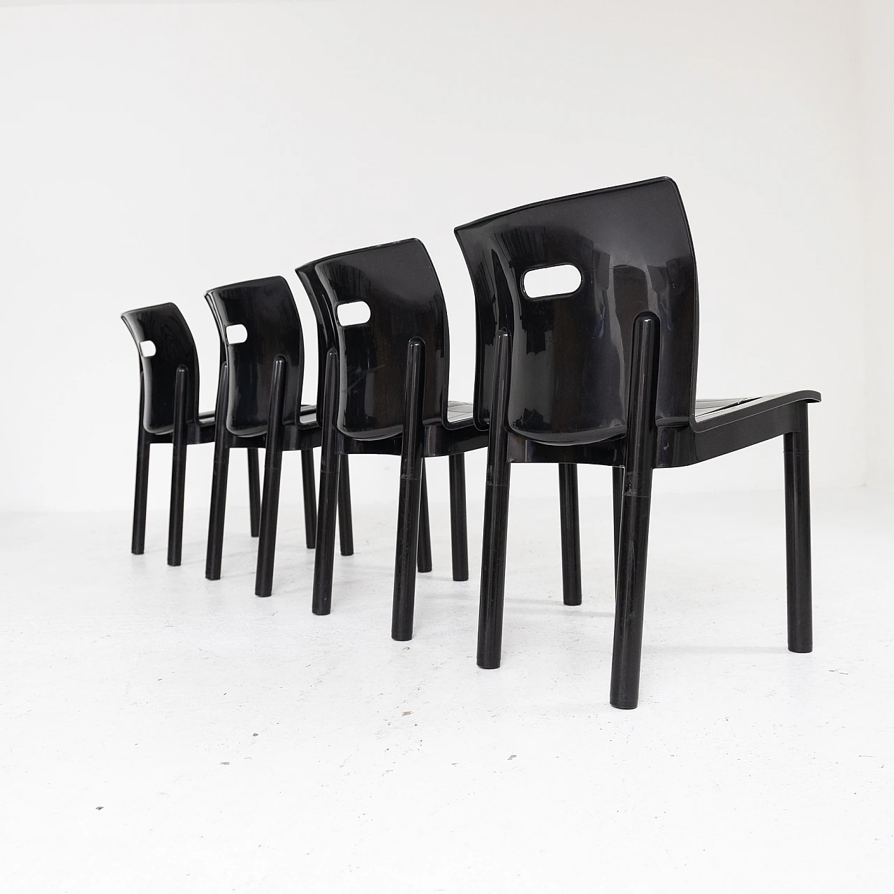 Set of 4 chairs mod 4873, Anna Castelli Ferrieri for Kartell 3