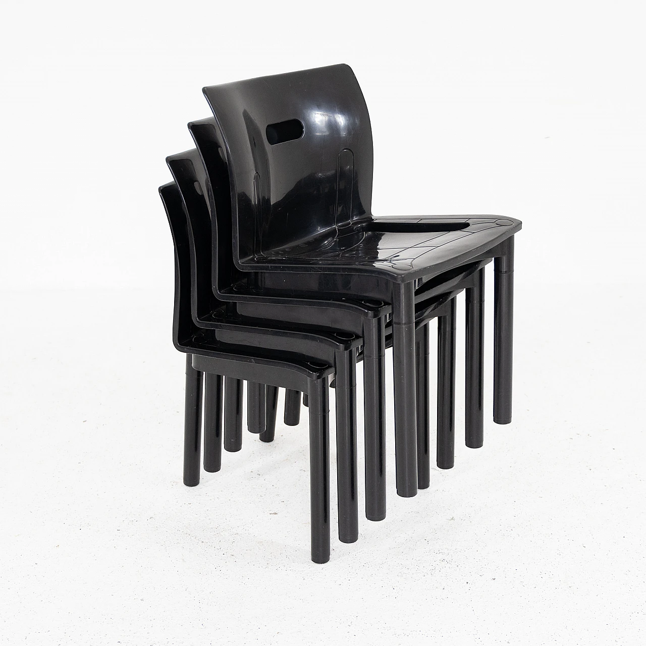 Set of 4 chairs mod 4873, Anna Castelli Ferrieri for Kartell 4