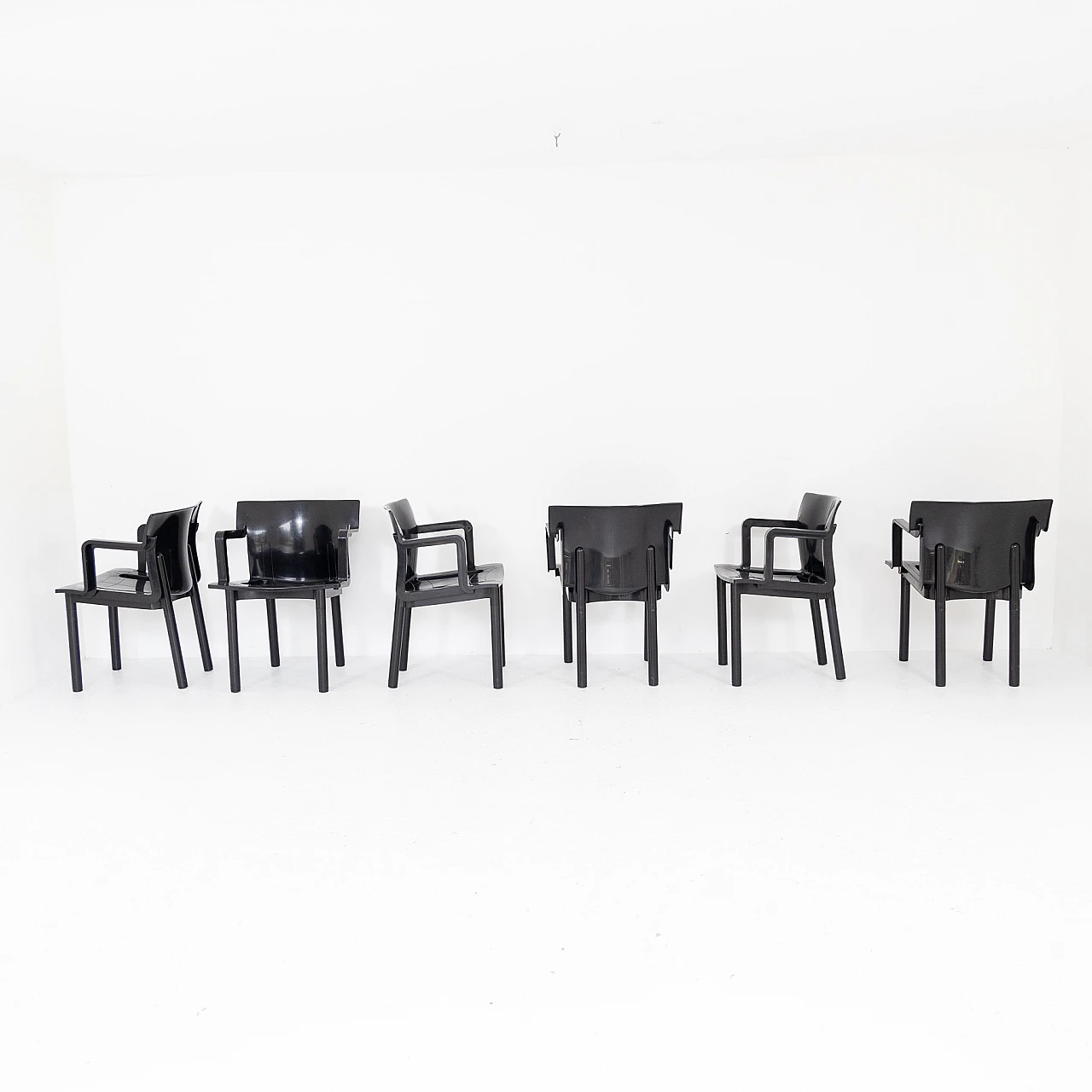 Set of 6 armchairs mod 4873, Anna Castelli Ferrieri for Kartell 1