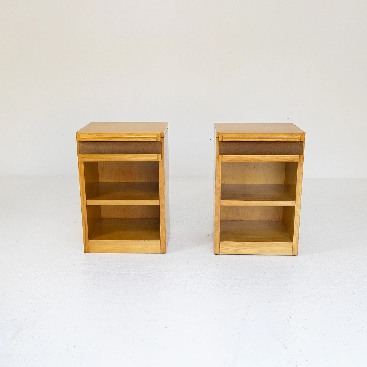 Pair of ash bedside tables, 1970s 1