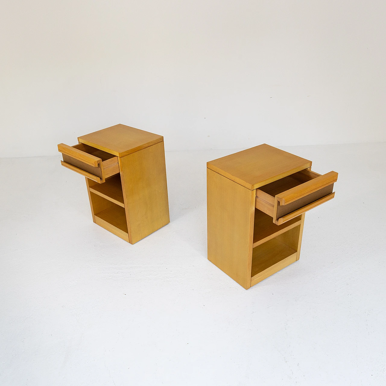 Pair of ash bedside tables, 1970s 6