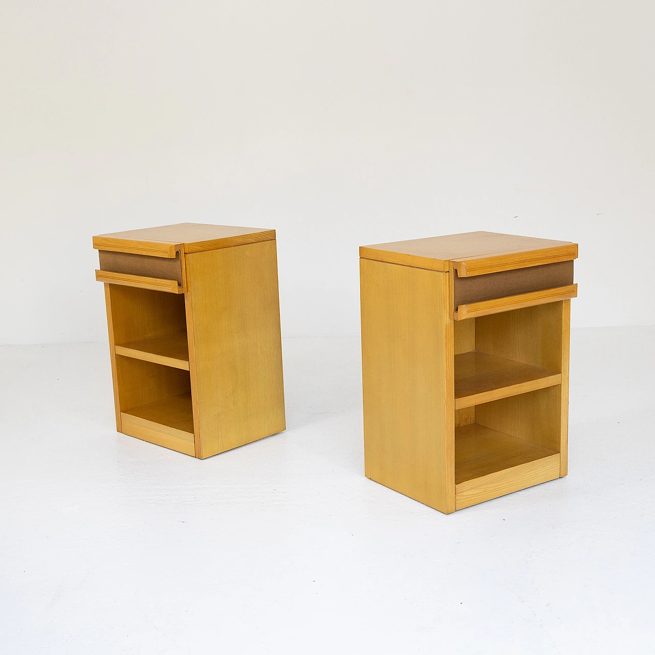 Pair of ash bedside tables, 1970s 7