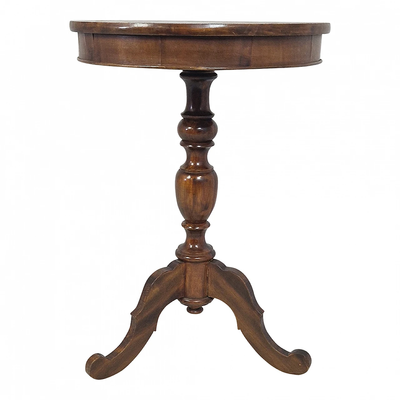 Round wooden side table, end of the 19th century 2