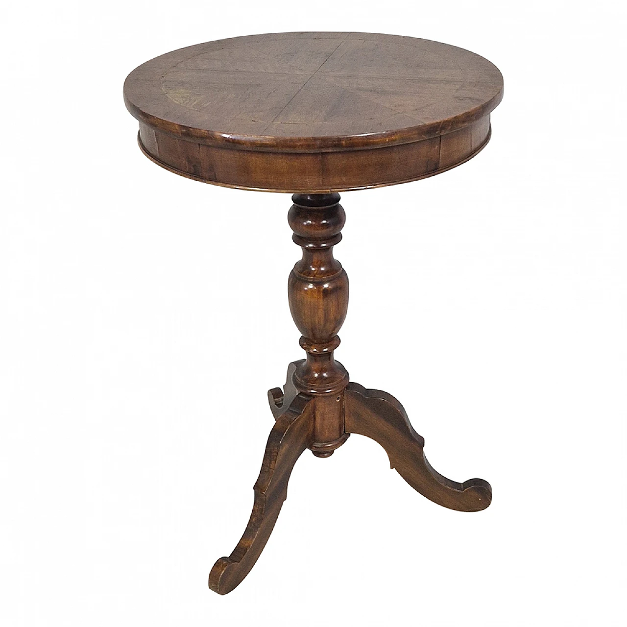 Round wooden side table, end of the 19th century 3