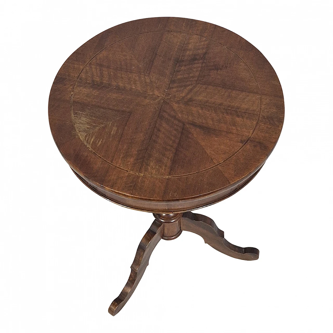 Round wooden side table, end of the 19th century 4