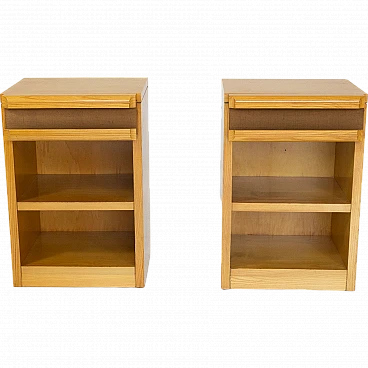 Pair of ash bedside tables, 1970s