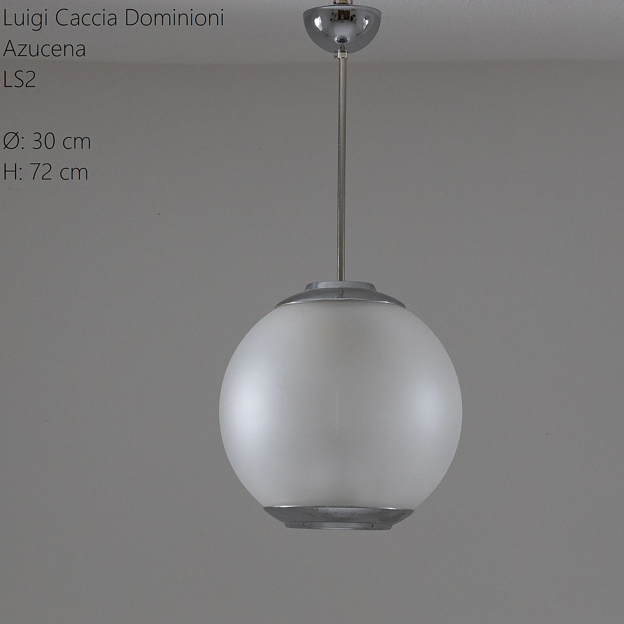 Satin LS2 Pallone chandelier by L. Caccia Dominioni for Azucena 1