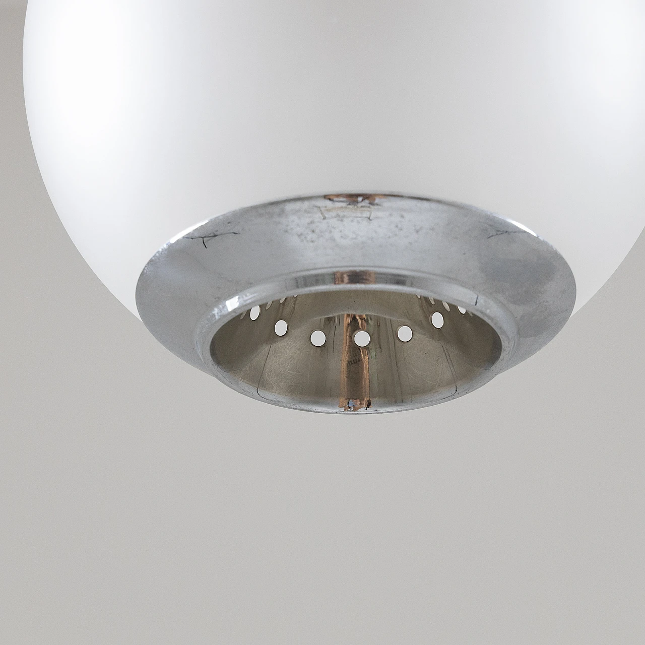 Satin LS2 Pallone chandelier by L. Caccia Dominioni for Azucena 7