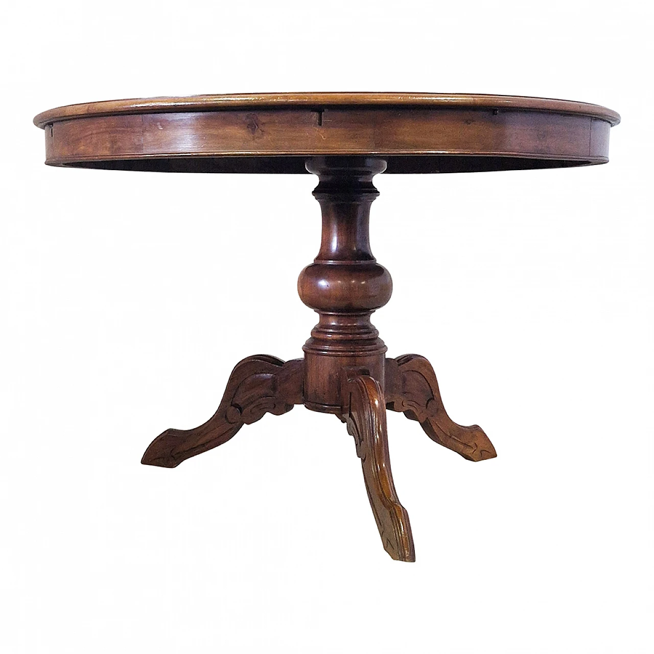 Round table with central leg and moved feet, 19th century 2