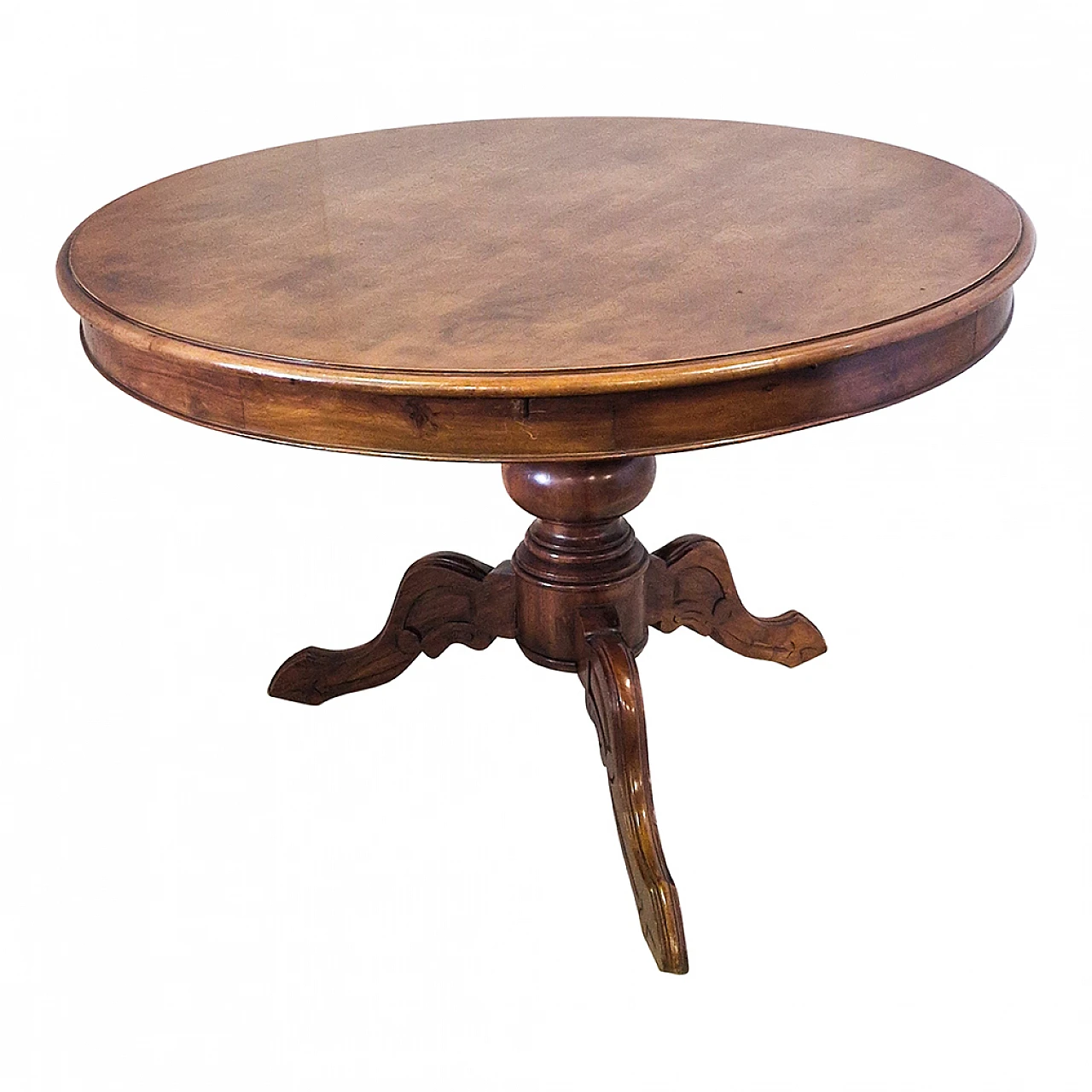 Round table with central leg and moved feet, 19th century 3