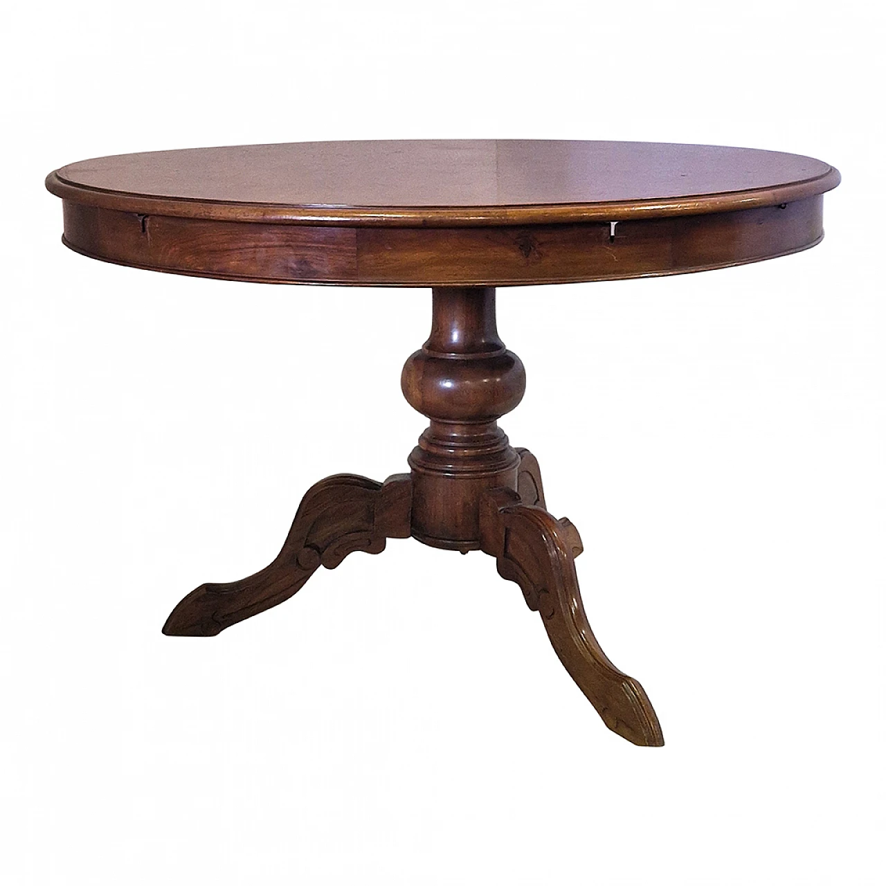 Round table with central leg and moved feet, 19th century 5