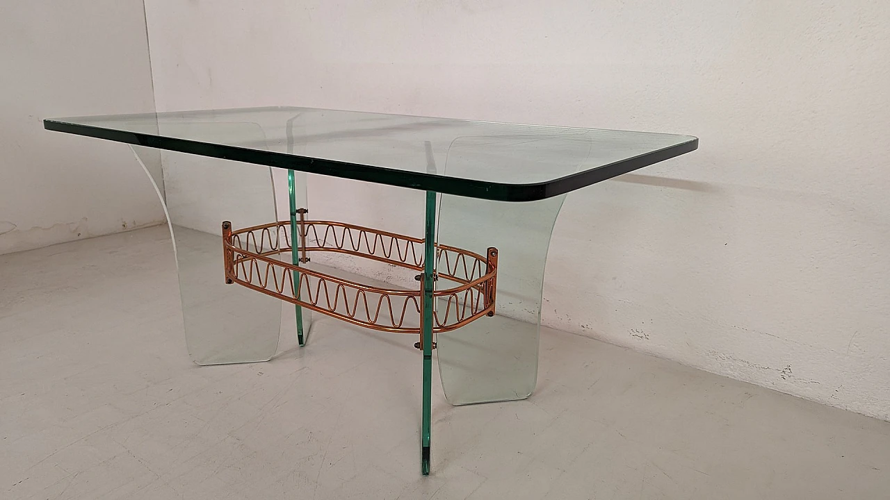 Glass coffee table attributed to Luigi Brusotti, 1950s 1