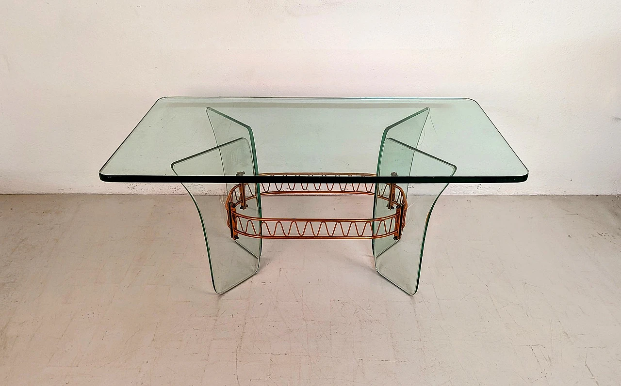 Glass coffee table attributed to Luigi Brusotti, 1950s 2