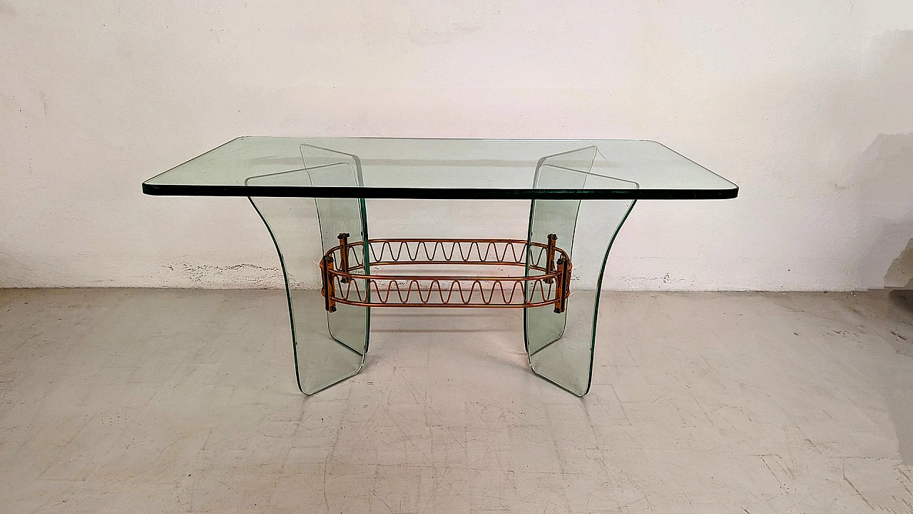 Glass coffee table attributed to Luigi Brusotti, 1950s 3