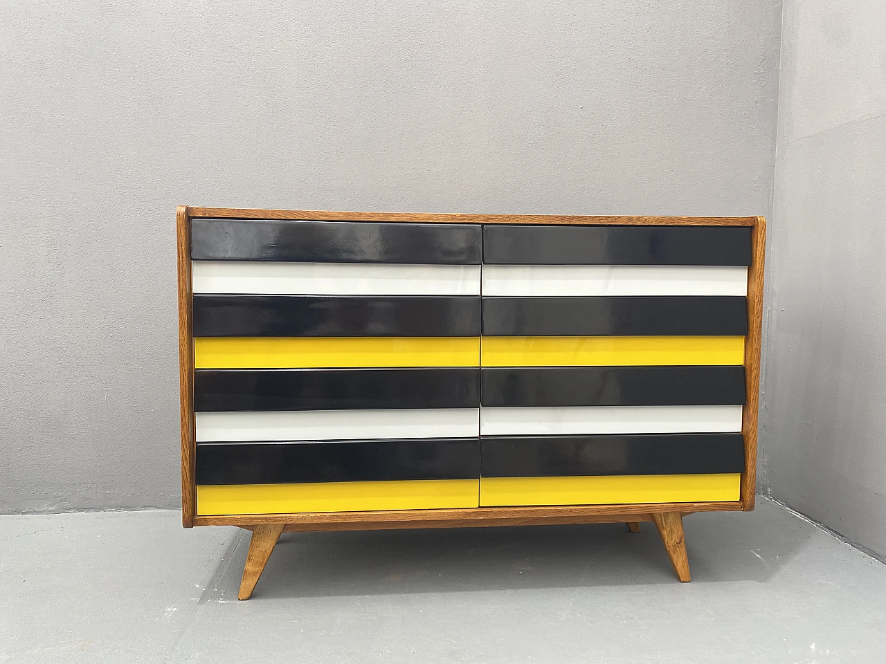 Mid century chest of drawers U-453 by Jiri Jiroutek, Czechoslovakia, 1 2