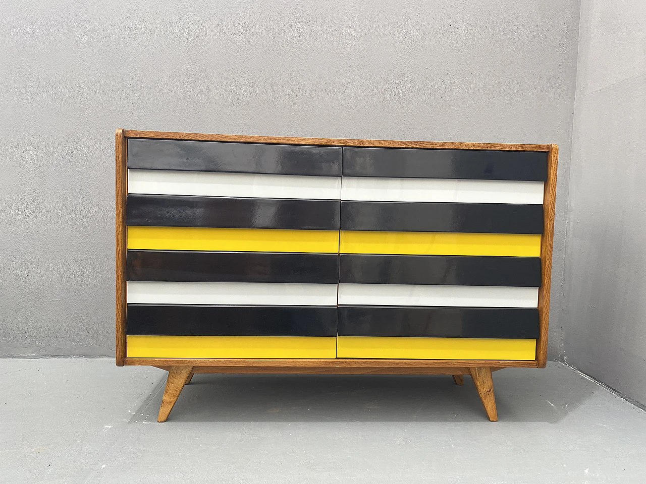 Mid century chest of drawers U-453 by Jiri Jiroutek, Czechoslovakia, 1 3