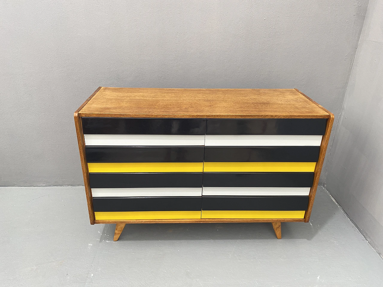 Mid century chest of drawers U-453 by Jiri Jiroutek, Czechoslovakia, 1 4