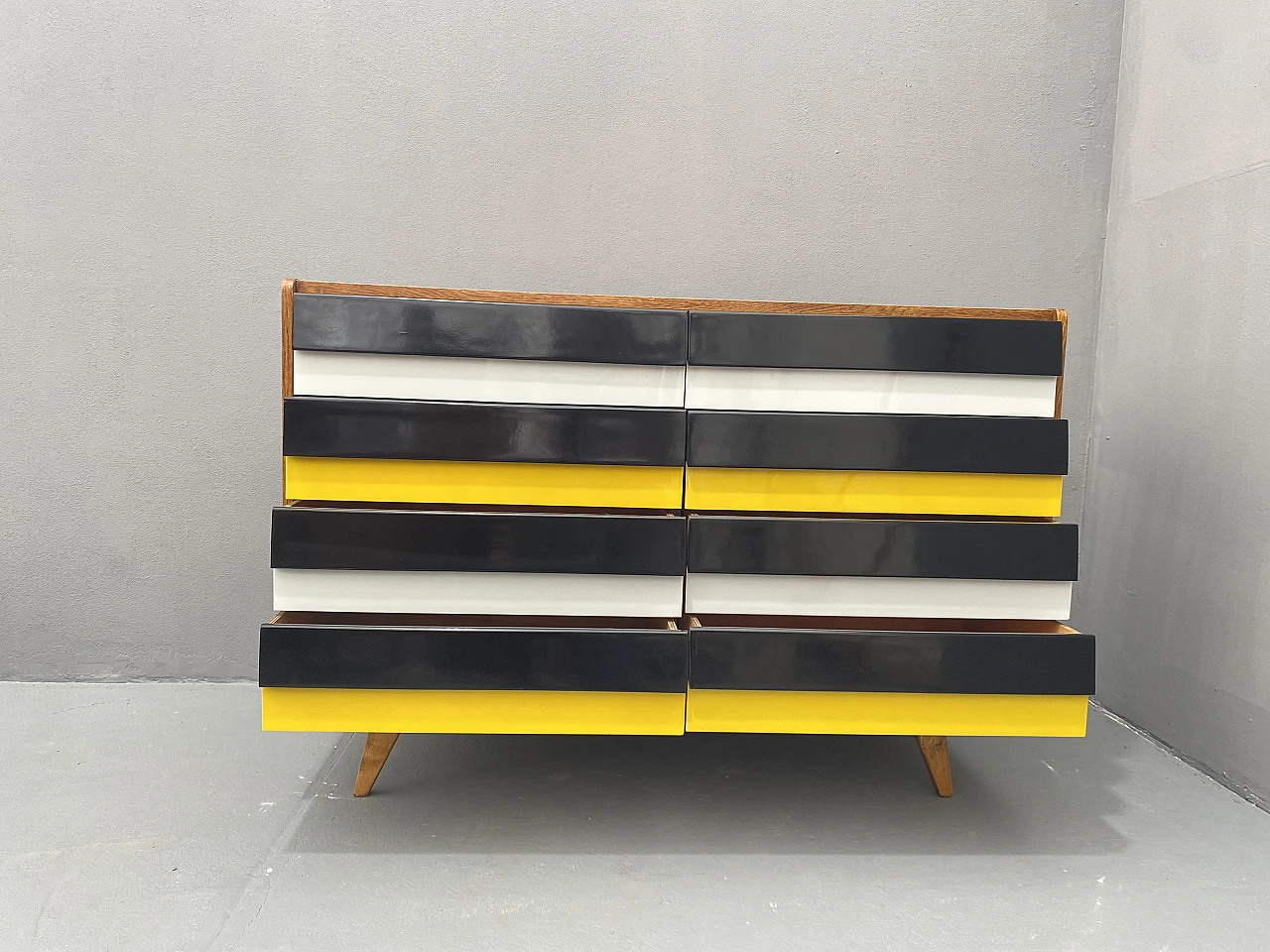 Mid century chest of drawers U-453 by Jiri Jiroutek, Czechoslovakia, 1 15