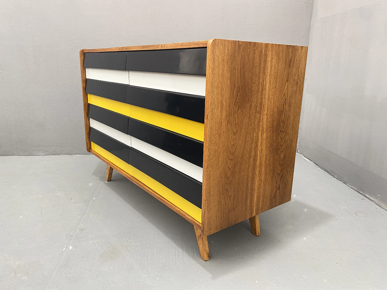 Mid century chest of drawers U-453 by Jiri Jiroutek, Czechoslovakia, 1 23