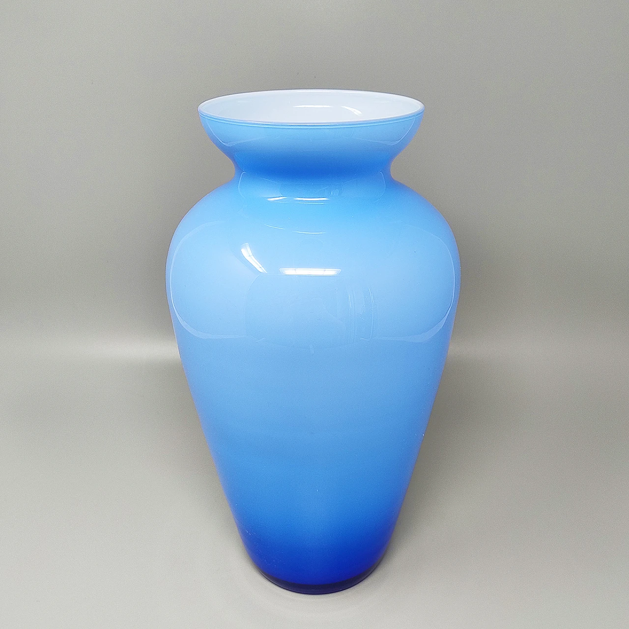 1960s Astonishing Blue Jackated Vase in Murano Glass. Made in Italy 2