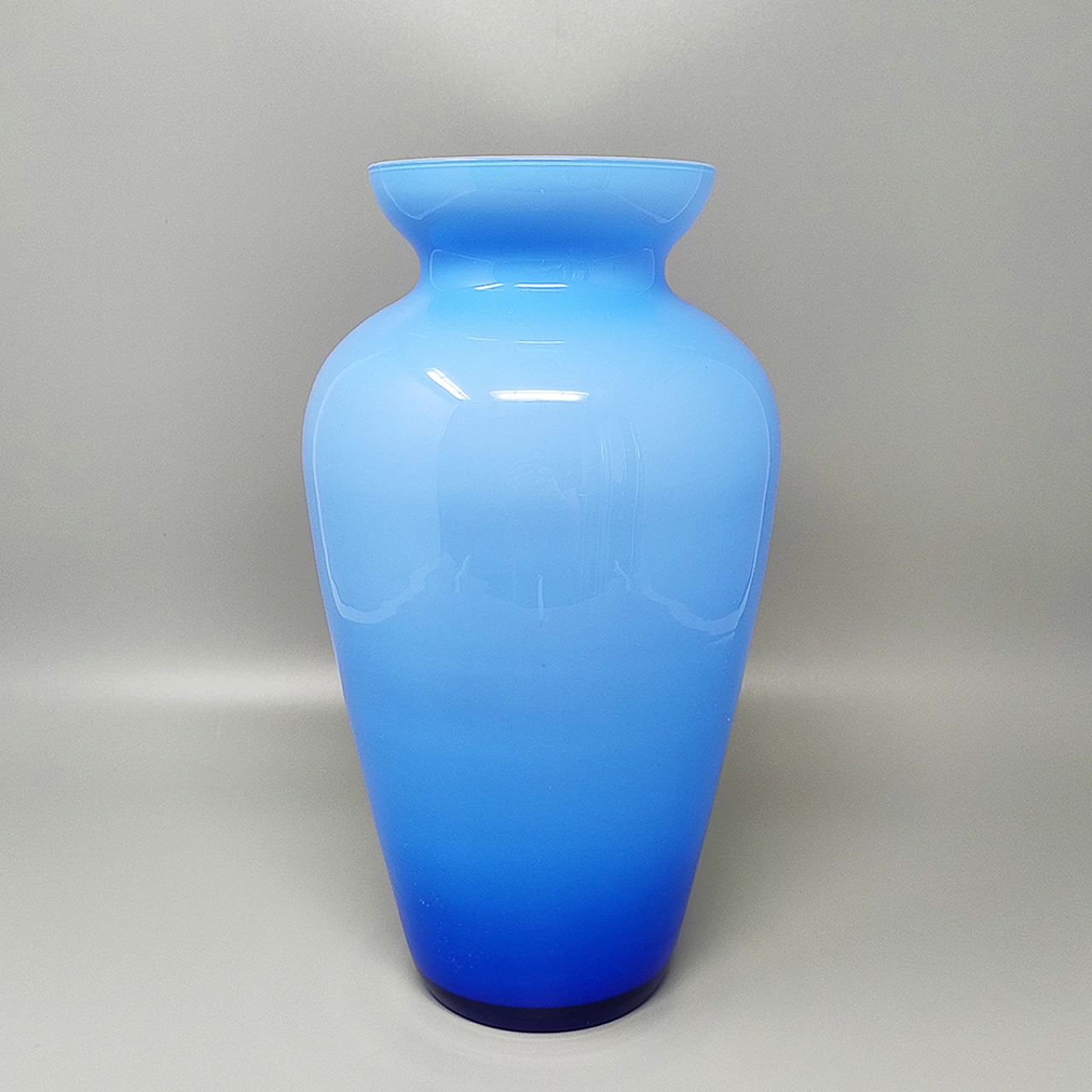 1960s Astonishing Blue Jackated Vase in Murano Glass. Made in Italy 3