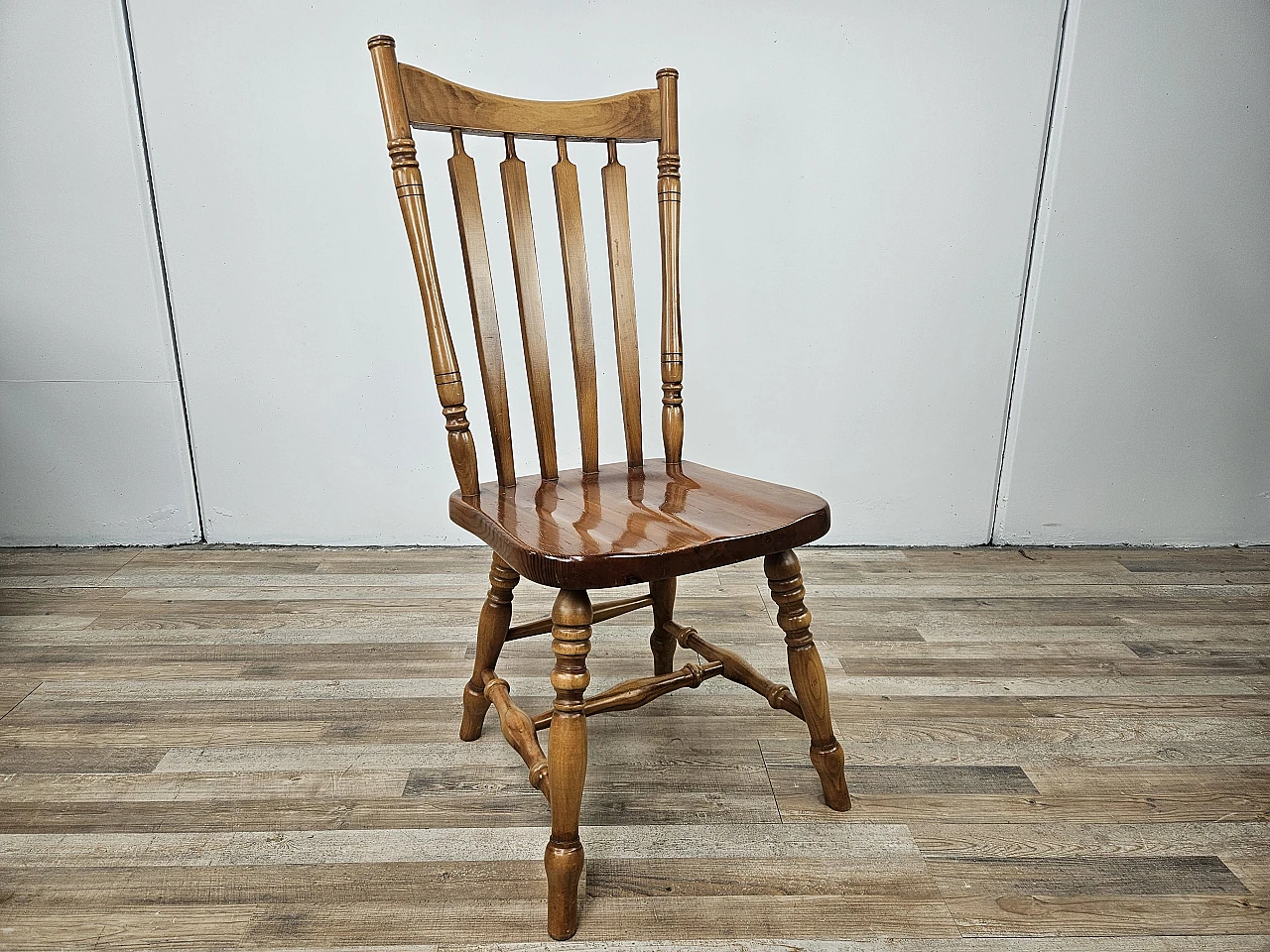 Rustic wooden chair from the 80s 1