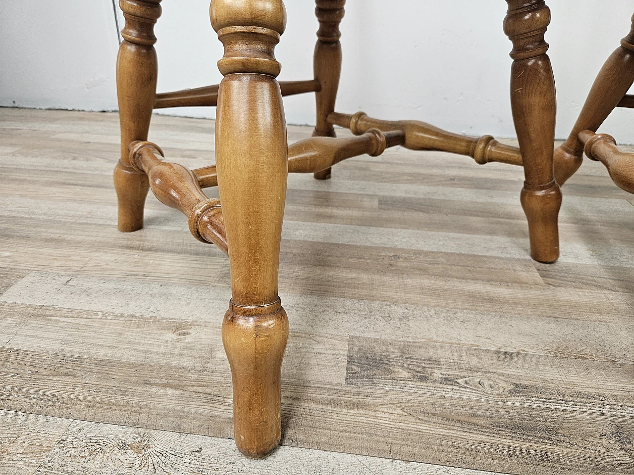 Pair of rustic wooden chairs, 80s 17