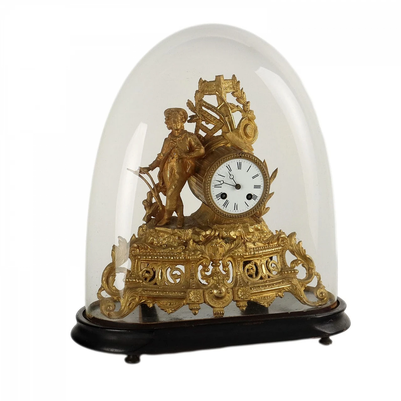 Gilded antimony paris in a shrine, late 19th century 1