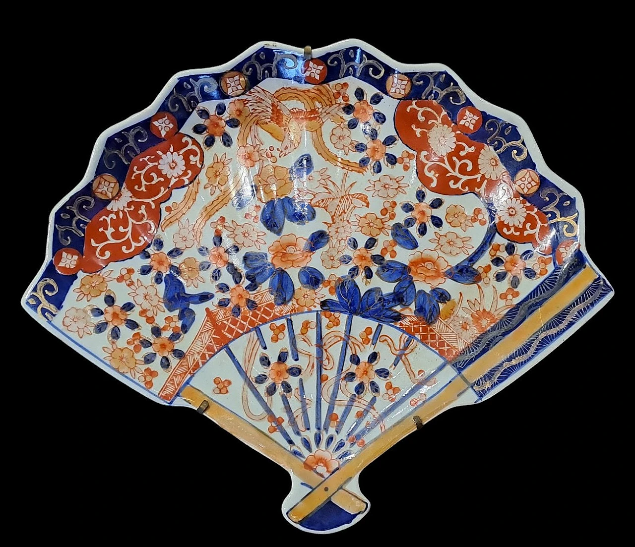 Set di 4 piatti a ventaglio in ceramica giapponese Imari, ‘800 2