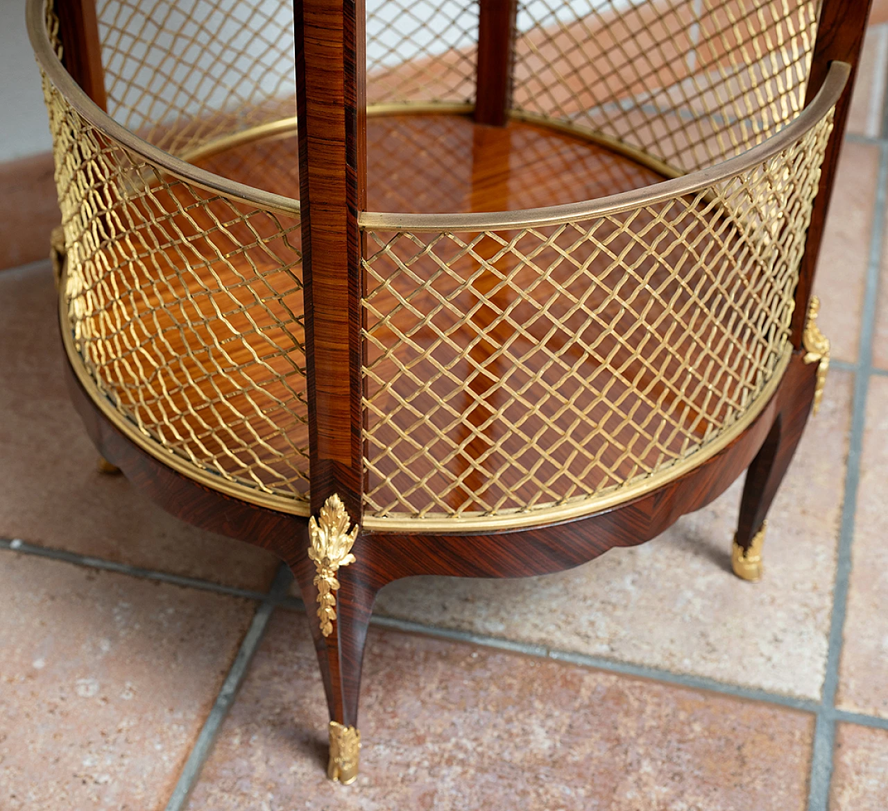 French Napoleon III coffee table in exotic woods and bronzes, 19th c. 4