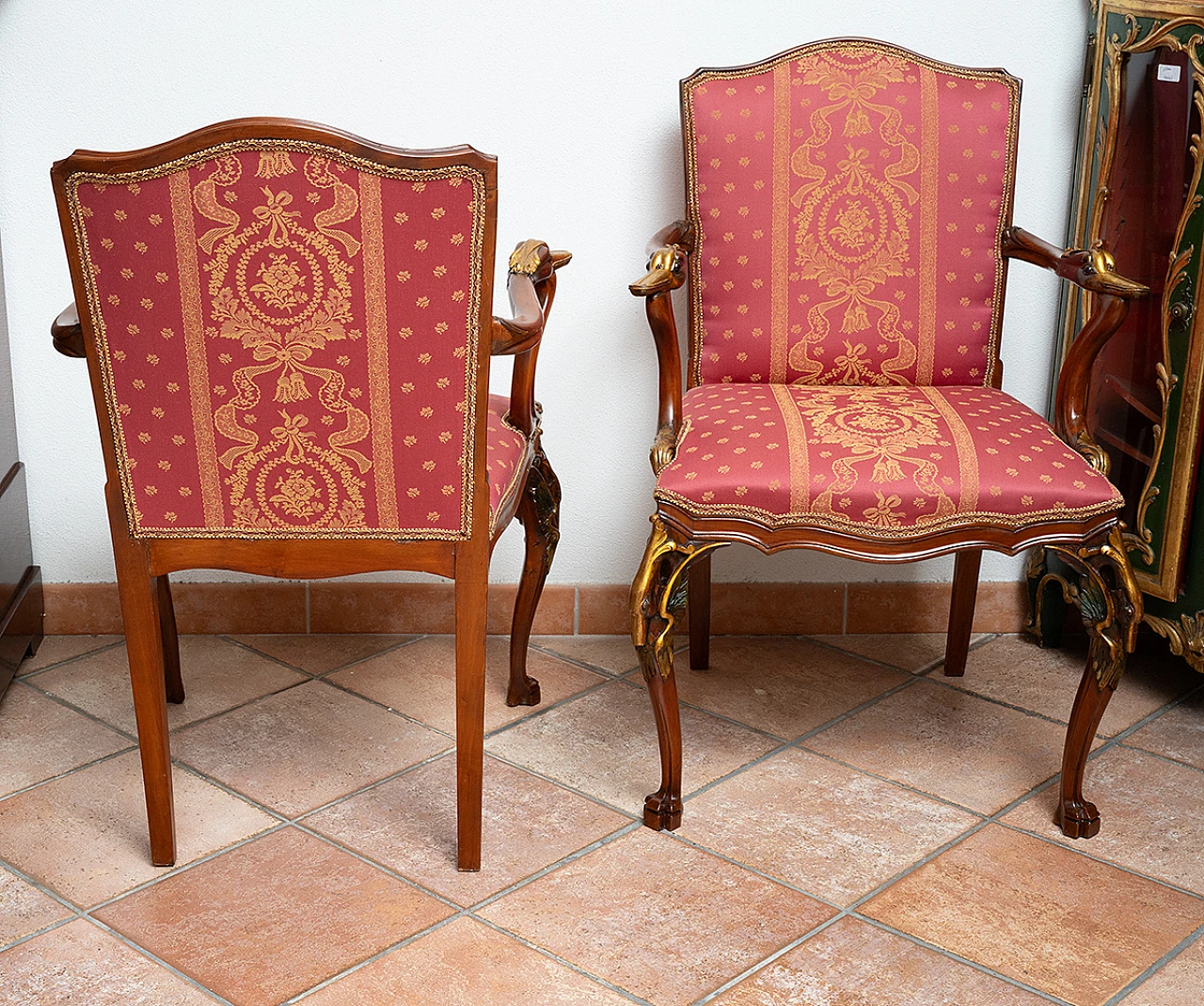 Pair of antique Napoleon III armchairs in mahogany. France 19th century 5