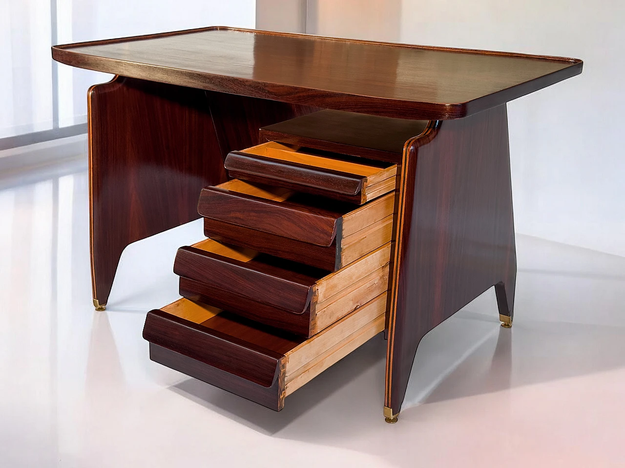 Italian Mid-Century Writing Desk by Vittorio Dassi, 1950s 35