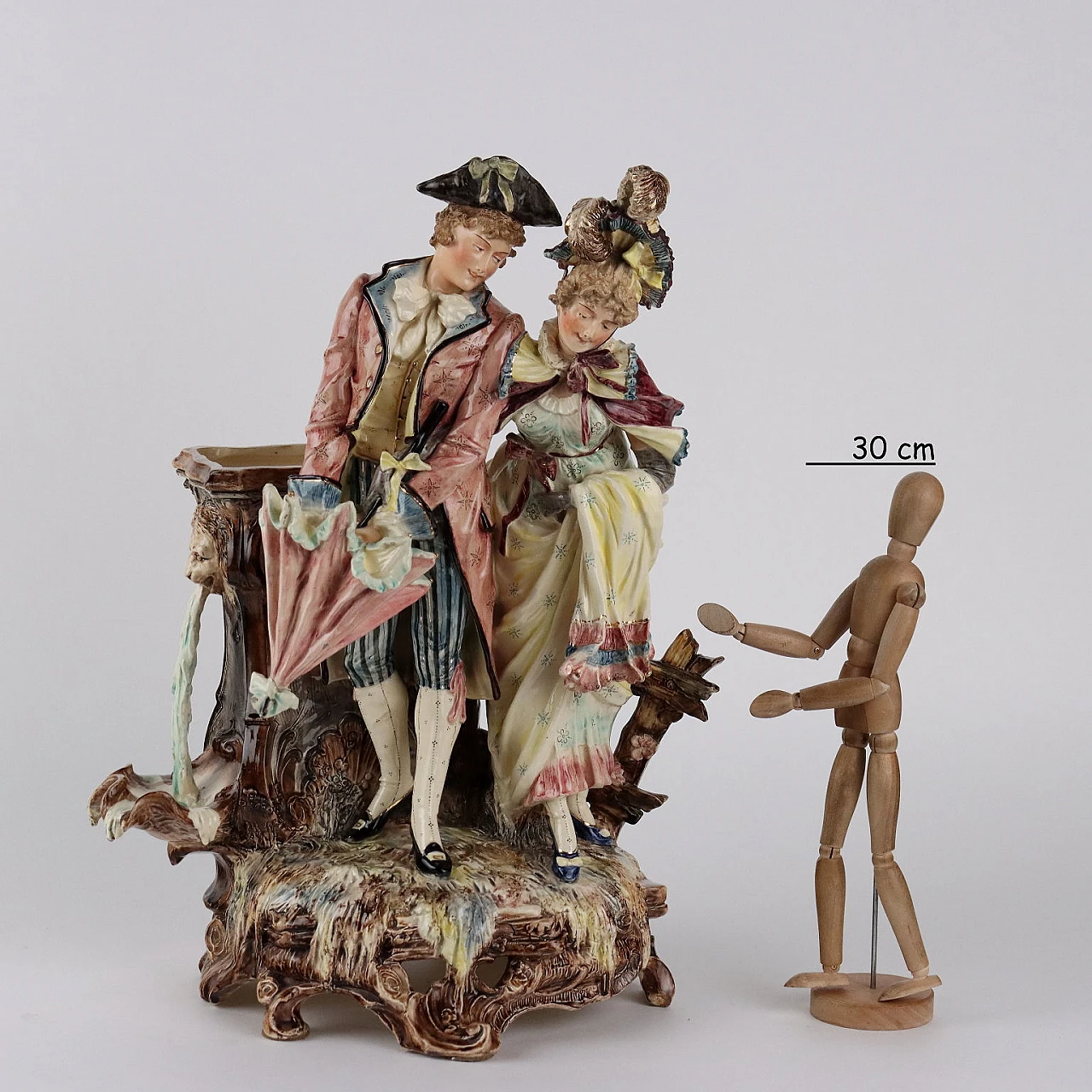 Ceramic gallant couple, late 19th century 2