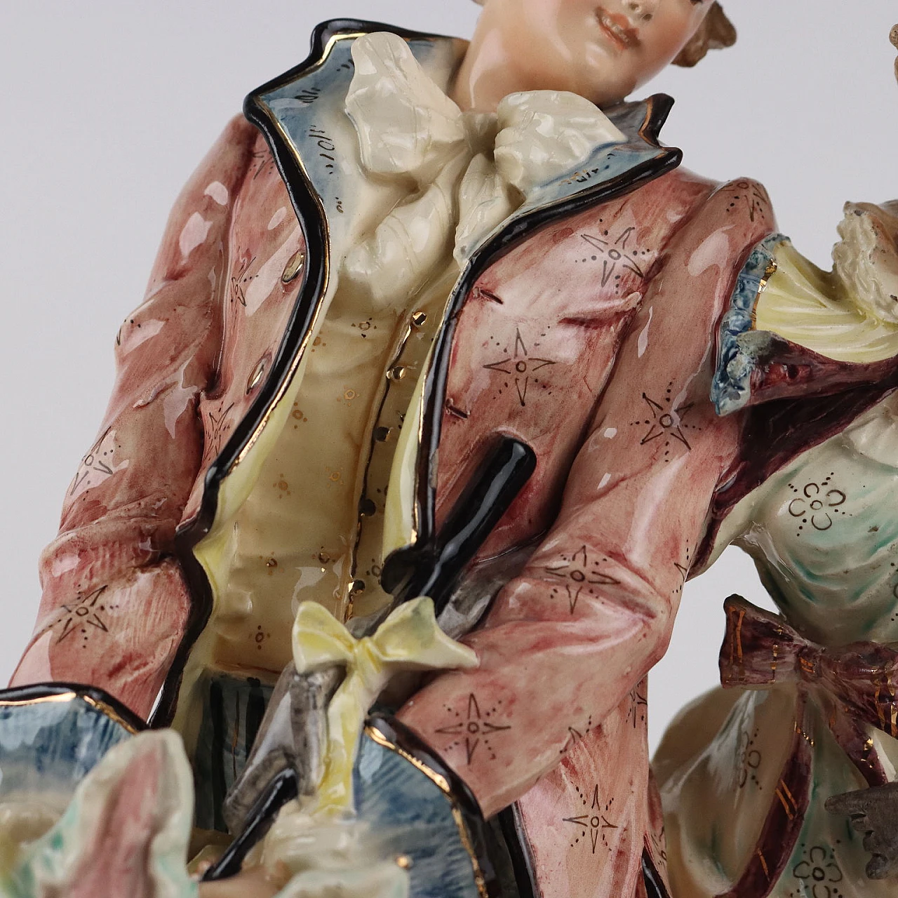 Ceramic gallant couple, late 19th century 5