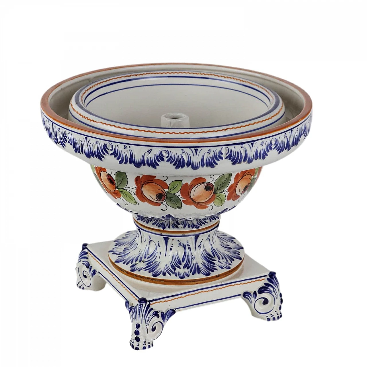 Fioriera in maiolica, seconda metà '800 1