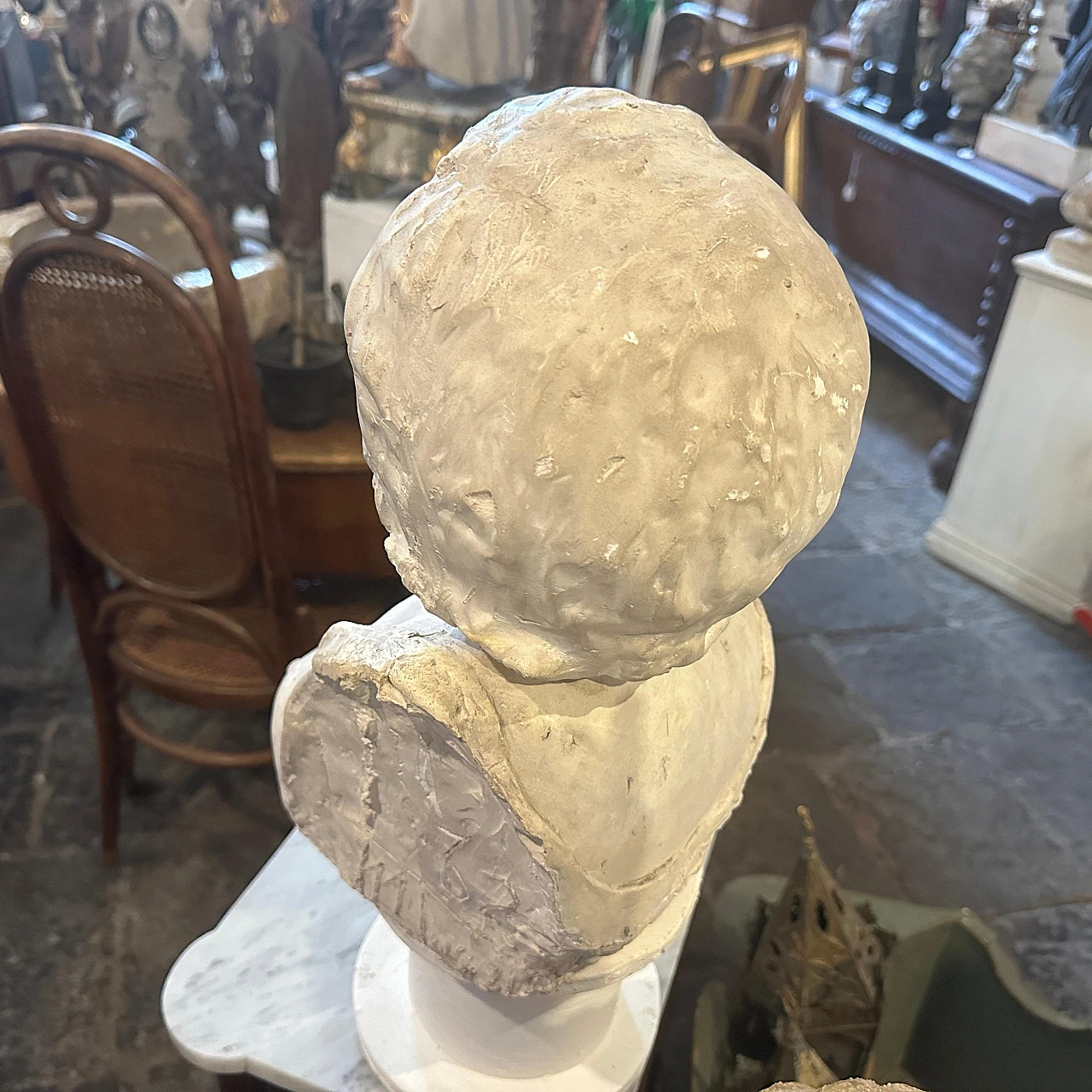 Scultura di donna in gesso in stile liberty, primo '900 7